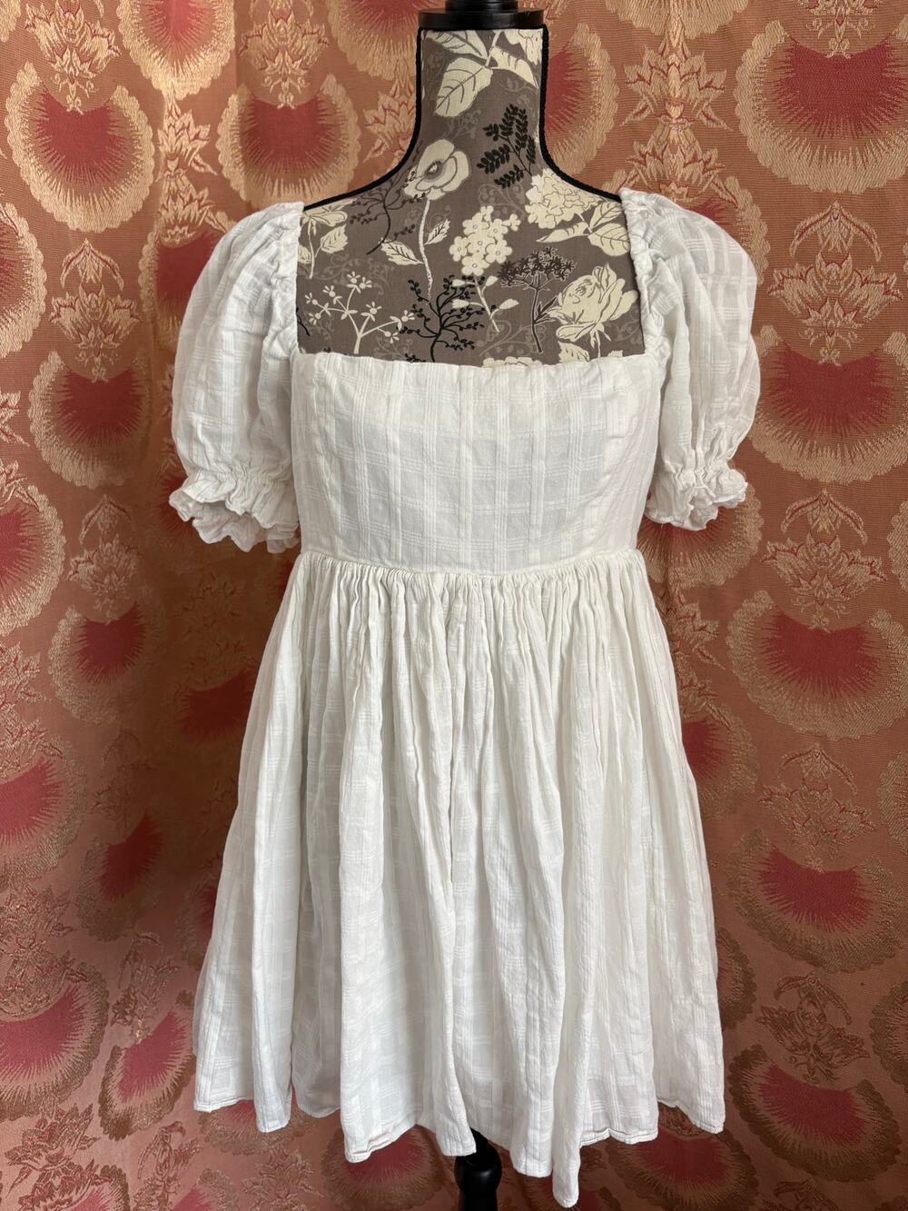 Lulus white babydoll dress, Size Large
